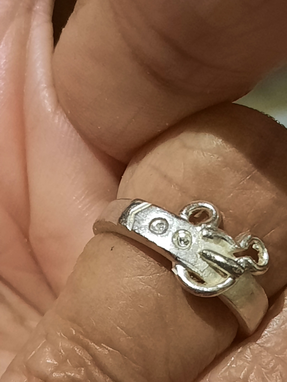 Authentic Genuine DISNEY Mickey Mouse CZ & Band Solud Sterling Silver Ring 5.25